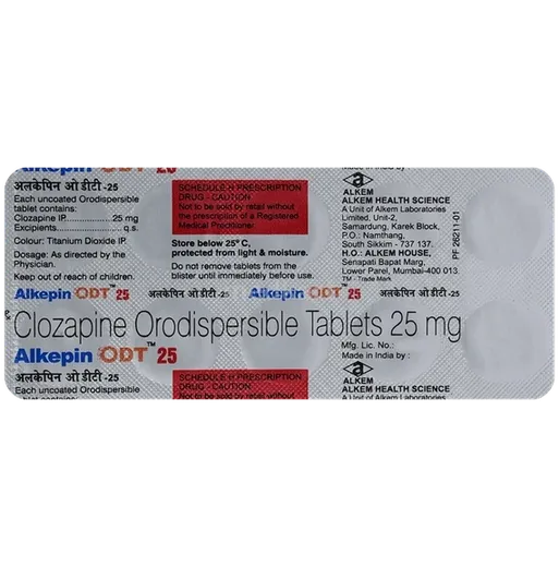 alkepin odt 25mg tablet 10's